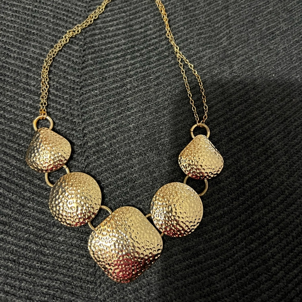Gold Chunky textured necklace